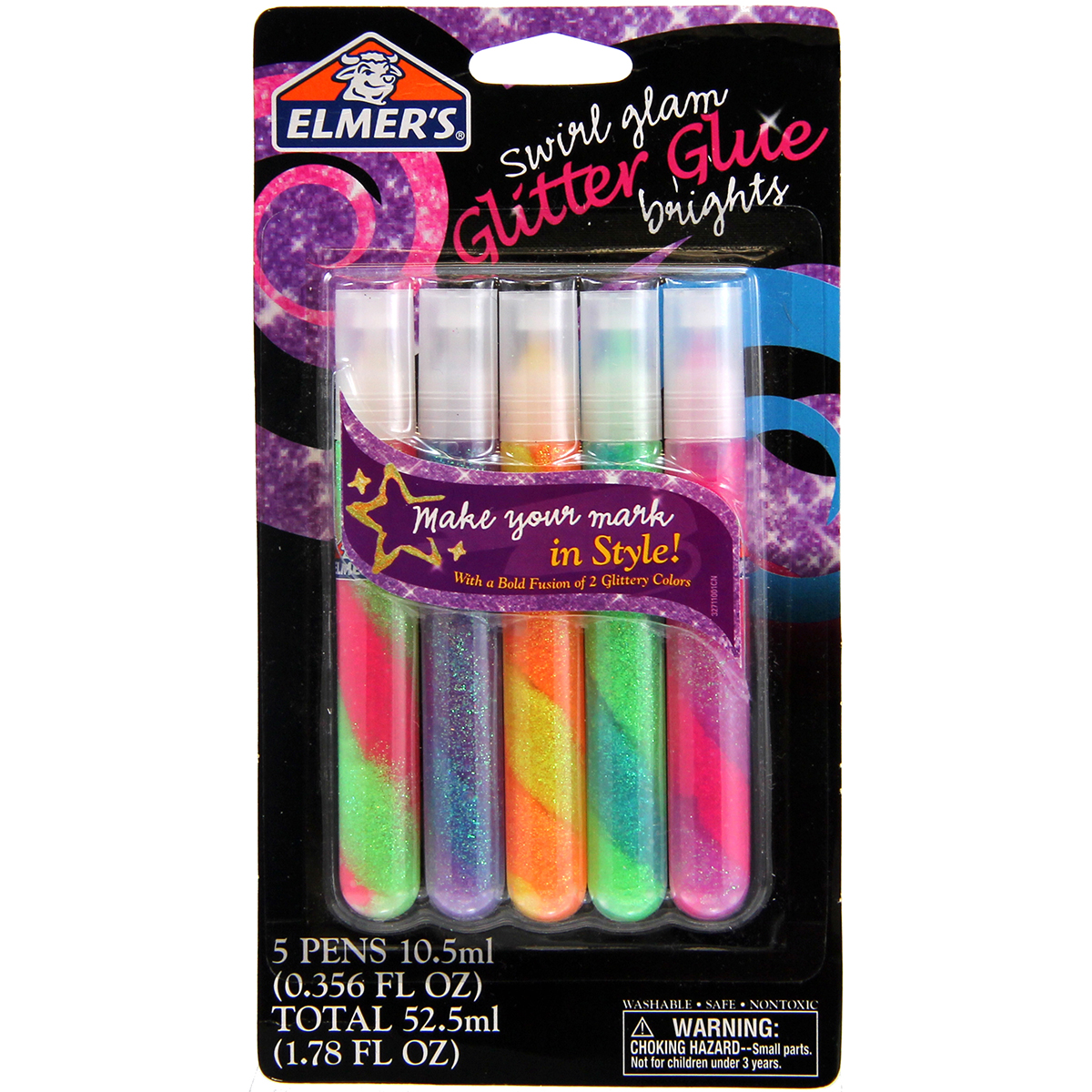 Elmer's Swirl Glam Glitter Glue Pens 1.78oz 5/PkgBrights Walmart Canada