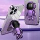 thumbnail image 5 of KAIYANG Funda para iPhone 16 Pro con soporte de astronauta, carcasa de PC y TPU con purpurina brillante, color negro, morado y multicolor, 5 of 5