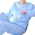 thumbnail image 1 of Conjunto de pijama de manga larga con estampado de Panda para mujer, ropa de dormir cálida, suave, Coral, para Otoño e Invierno, 1 of 4