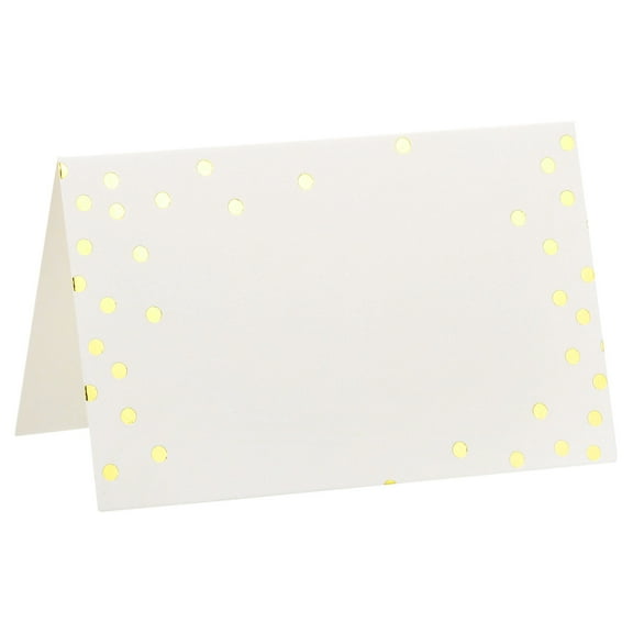 Uxcell Blank Greeting Cards,25pack Favor Decor Foldable Blank Card, Gold Tone Point White