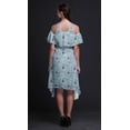 thumbnail image 4 of Bimba Bird Print Cold Shoulder Women Swing Tunic Flutter Sleeve Midi Dress-Medium, 4 of 6