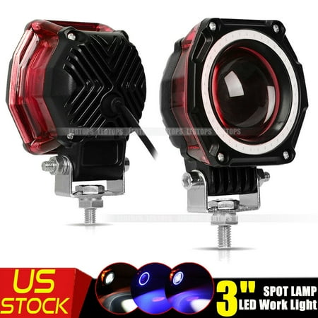 

YELITE 2X 3 inch LED Work Light Hi&Lo Beam Spot Pod Driving Offroad 12V 4WD Motor Car