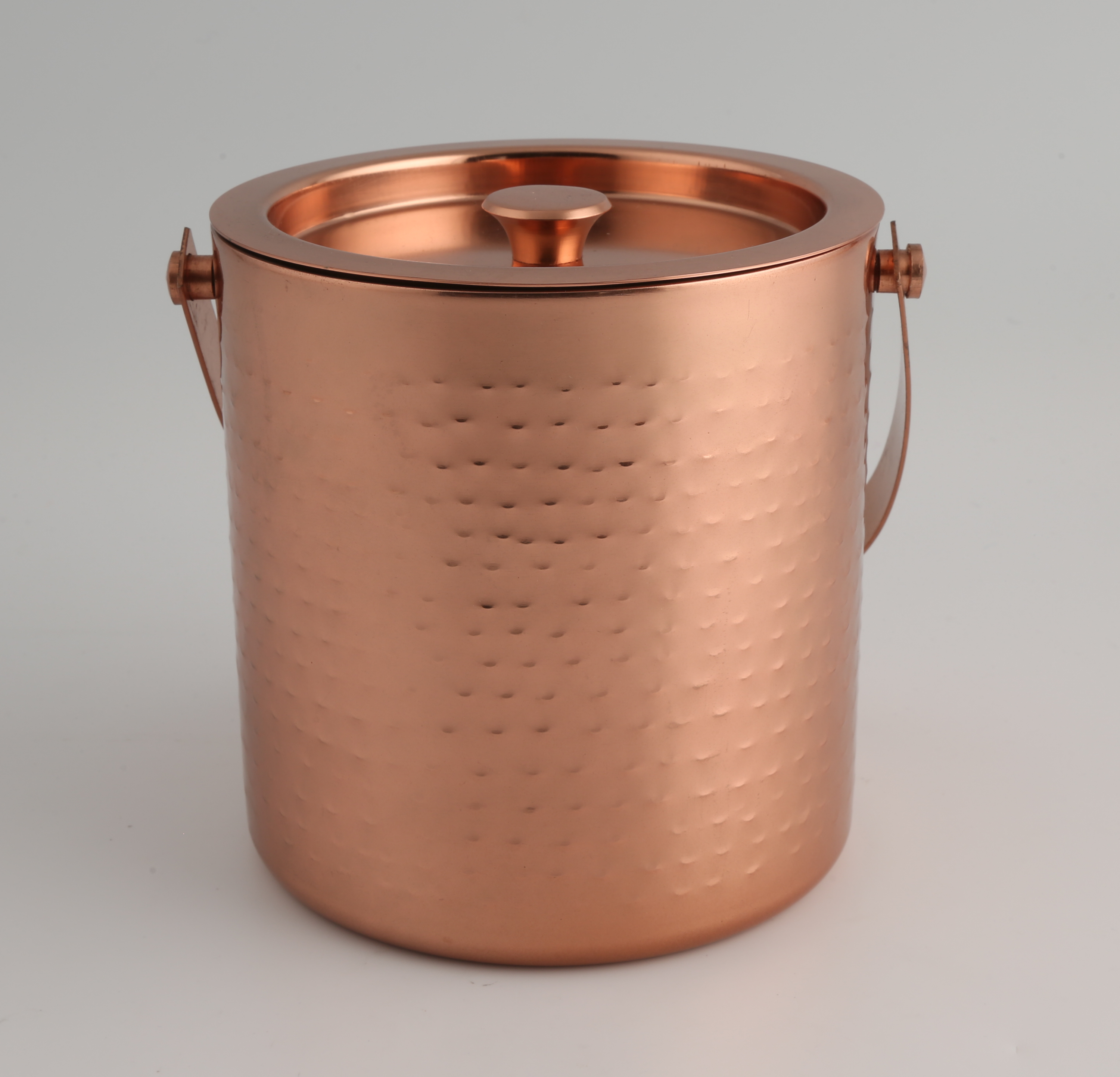2 Quart Hammered Copper Ice Bucket