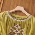 thumbnail image 5 of Womens Summer Tops Vintage Long Sleeve Floral Embroidered Print Fashion T Shirts Crew Neck Vacation Tee 2026, 5 of 9