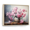 thumbnail image 2 of Designart "Elegance In A Pink And Soft Gray Pansy Vase" Pansies Floater Framed Canvas Prints, 2 of 5