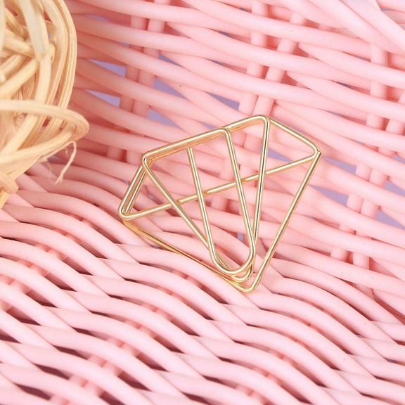 Masteelf Bright Diamond Metal Paperclips for Office Accessories Golden 8pcs Ideal for Clipping Papers