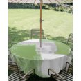 thumbnail image 2 of Sage Green Grey Oil Painting Outdoor Tablecloth with Umbrella Hole, Abstract Modern Geometric Spillproof Waterproof Outdoor Table Cover, Patio Tablecloths for Party/Garden/Picnic, Round 54 inch, 2 of 9