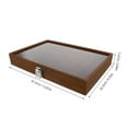 thumbnail image 2 of HONMEET Dark Brown Wooden Necklace Organizer Box with Clear Glass Lid, Anti- Jewelry Storage for Necklaces, 2 of 8