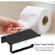 thumbnail image 4 of Soporte para toallas de papel negro con estante, autoadhesivo o perforador, soporte para papel higiénico, soporte para rollo de papel para baño, cocina, organización y almacenamiento, 4 of 4