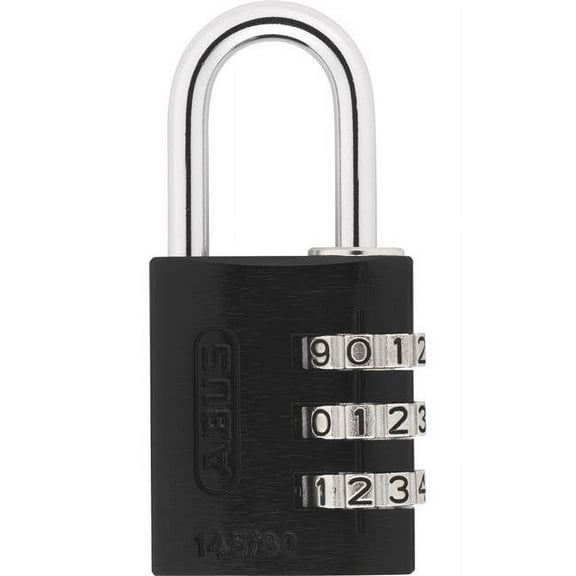 Abus Combination Padlock, Side, Black/Silver 145/20 Black