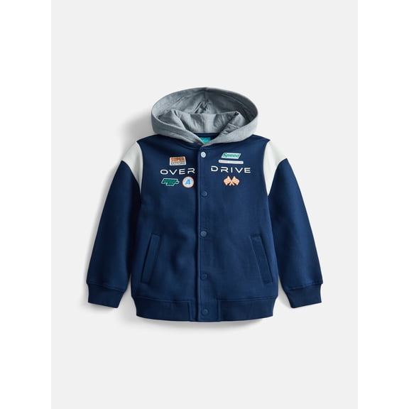 Wonder Nation Little Boys Bomber Jacket with Long Sleeves, Sizes 4-10