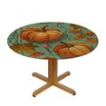 thumbnail image 3 of HAOXIT Round Tablecloth,Circular Table Cover Pumpkins and Mushrooms On Thanksgiving for Buffet Table, Home,Parties, Holiday Dinner 31-35, 3 of 8