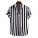 thumbnail image 1 of Camisas a rayas para hombres adolescentes Verano Casual Ocio Manga corta Camisas con botones, 1 of 1