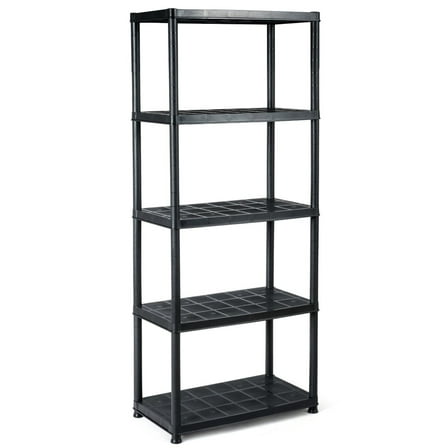YEXJ 5-Tier Storage Shelving Freestanding Heavy Duty Rack,28"L X 15"W X 67"H,Black
