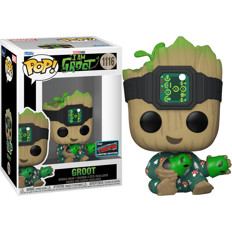 Funko POP! Marvel Heroes Groot with Headband #1116 Limited Edition 2022  NYCC Exclusive Sticker