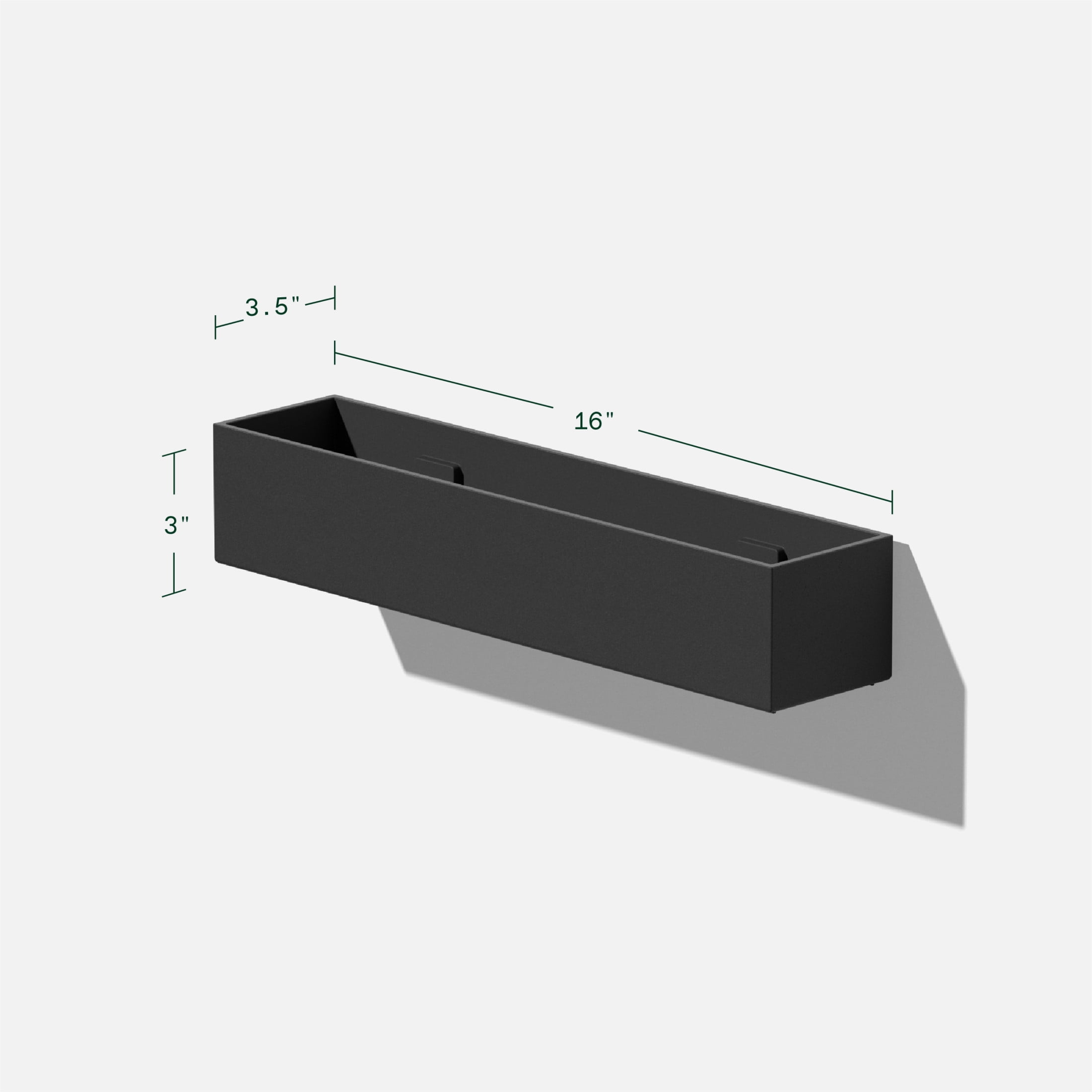Veadek Geo Series Short Hanging 16" Planter - Black