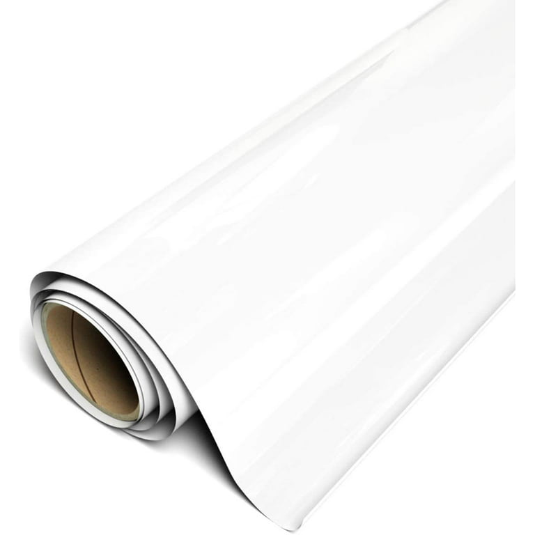 White Heat Transfer Vinyl Rolls - 12 x 10FT White Iron on Vinyl for  Shirts,White Iron on for Cricut & All Cutter Machine - Easy to Cut & Weed  for