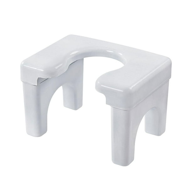 Asiento de inodoro en cuclillas Taburete Sillas Panel ancho Lavable Fuerte capacidad de carga No Adultos Blanco