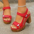 thumbnail image 5 of Taylonsss Women's Fashionable Casual Summer Sandals with Chunky Heel Fish Mouth Toe Adjustable Ankle Strap and Thick Sole for Comfortable Height Perfect for Parties Music Festivals and Daily Wear, 5 of 9