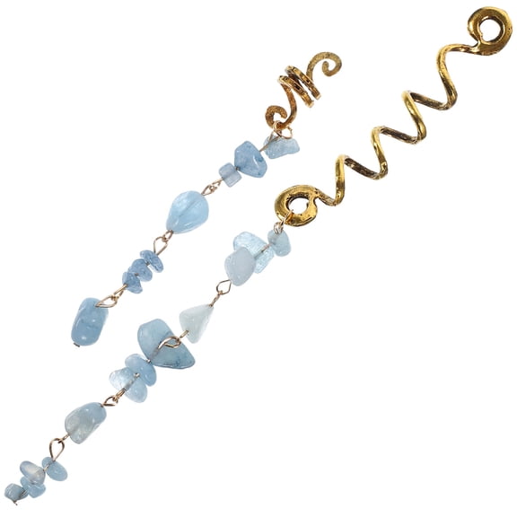 UPOUART 2Pcs Hair Jewelry Braid Accessories with Stone Beads and Alloy for Dreadlock Decoration