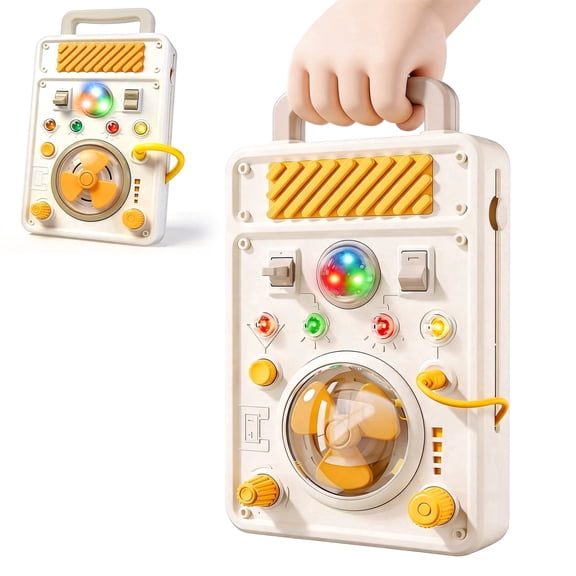 Chuvikid Busy Board Montessori Toy,Educational Toy with Light,Sound & Handle,Sensory Activity Board Gifts for Toddlers 1-3 Years Old