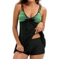 thumbnail image 5 of Sngxgn High Waisted Cutout Ribbed V Cut Bikini Set 2 Piece Swimsuit(Green,XXL), 5 of 9