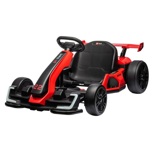 2025 Nouveau Kart Électrique 24V 7,5 Mi/h, Kart Voiture de Dérive Électrique avec Siège Ajustable, avec Moteur Puissant 300W, Mode Dérive/sport, Grande Pile, Pneu Eva, Réglage de Longueur pour Hommes, Jouet de Course pour Enfants