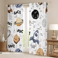 thumbnail image 2 of Homewish Cartoon Rocket Black Out Curtains for Preppy Children Boys,Outer Space Curtains Pack of 2 (42x63 Each),Universe Galaxy Planet Bedroom Curtains,Ultra Soft Home Decor, 2 of 6