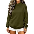 thumbnail image 5 of DISKEBUISS Women's Mock Neck Sweatshirt Long Sleeve Loose Casual Pullover for Fall Winter Basic Tops, 5 of 7