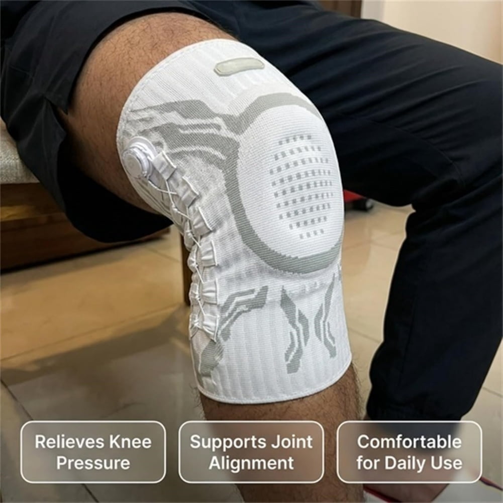 Kneevo Knee Brace, Adjustable Dial Knee Support with Strap System, Compression Knee Stabilizer with Patella Gel Pad & Side Stabilizers, Breathable Sports Knee Sleeve for Running