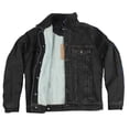 thumbnail image 6 of 9 Crowns Men's Denim Sherpa Trucker Jean Jacket (Jet Black, XX-Large), 6 of 6