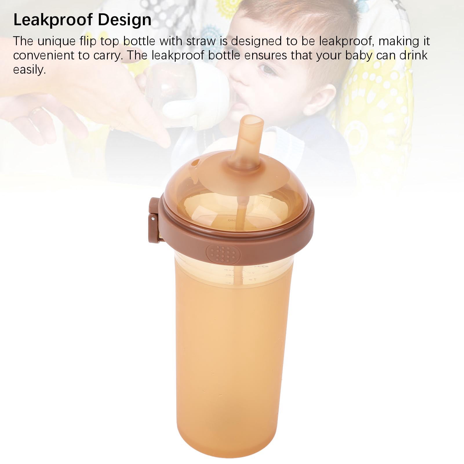 M Buder 8 oz / 240ml Flip Top Baby Sippy Cup Wide Mouth Weighted Straw Cup For Babies Over 12 Months Old, Multicolor [cite: 9]