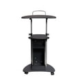 thumbnail image 2 of Techni Mobili Sit to Stand Rolling Adjustable Height Wood Laptop Cart, Graphite, 2 of 5