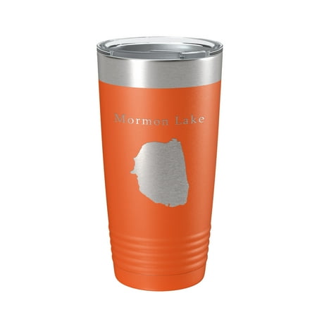 

Mormon Lake Map Tumbler Travel Mug Insulated Laser Engraved Coffee Cup Arizona 20 oz Orange