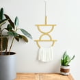 thumbnail image 2 of Creative Co-Op Geometric Metal Wall Hanging with Tassel, Gold, 2 of 4