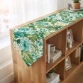 thumbnail image 4 of Boho Coastal Botanical Table Runner Linen Burlap Table Runner 72 Inches Long Summer Tropical Monstera Leaf Flowers Dresser Scarves for Kitchen Island Coffee Dining Room Party Holiday Decor 13"x72", 4 of 8