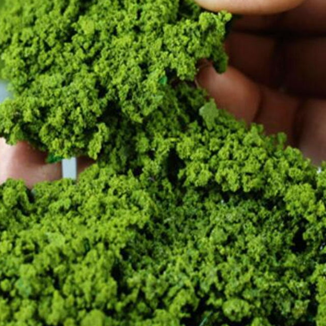 Material para hacer maquetas de árboles, dioramas de paisajes, juguetes, arbustos, arbustos con mechones. Verde claro 70g
