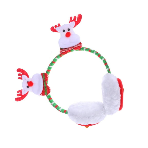 Masteelf 1Pack Colourful Earmuffs in Multi Cloth with Elk Shape for Holiday Parties and Winter Use