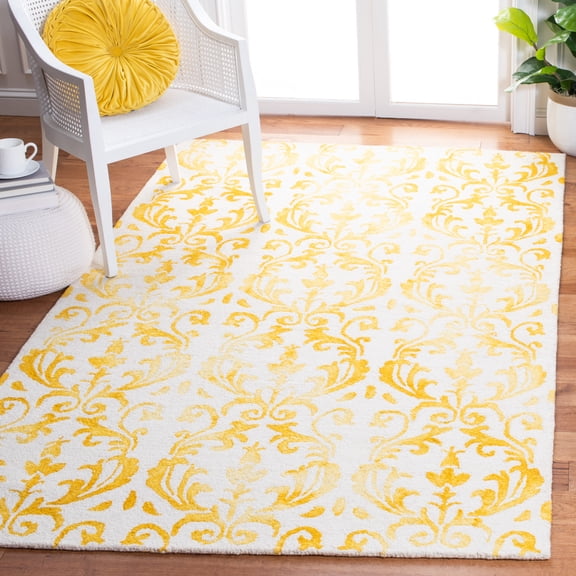 Safavieh Dip Dye Ernest Distressed Area Rug, Ivory/Gold, 2' x 3'