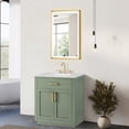 thumbnail image 4 of Ivy 30" Wood Vanity Set in Vintage Green and Carrara White Marble Top No Mirror, 4 of 14