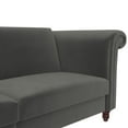 DHP Dante Upholstered Futon, Convertible Sofa Bed & Couch, Gray Velvet