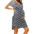 thumbnail image 4 of DYMADE Maternity Short Sleeve Printed Nursing Nightgown for Breastfeeding Sleepwear, 4 of 7