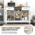 thumbnail image 6 of Costway Sideboard Buffet Cabinet with 2 Drawers 2 Doors 3 Open Compartments 4 Shelves White, 6 of 10