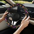 thumbnail image 5 of COEQINE Colorful Paw Bone Splatter Auto Steering Wheel Cover Universal 15 Inch Diameter Non-slip Comfortable Car Steering Wheel Protector for All Seasons, 5 of 7
