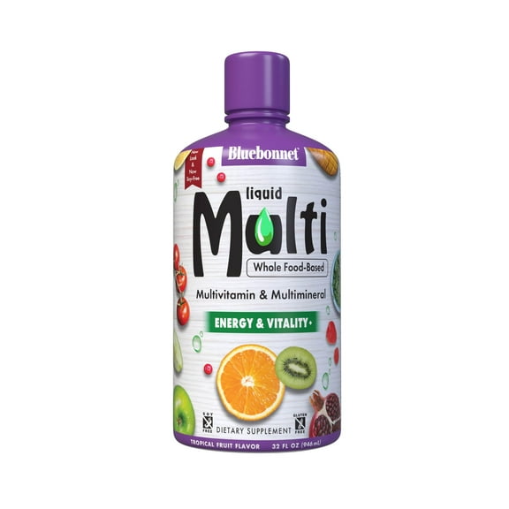 Bluebonnet Liquid Super Earth* MultiNutrient, Daily Al Support* 32 Days Tropical Fruit