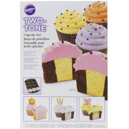2 Tone Pan - Wilton 12-Cavity Two Tone Cupcake Pan Set, 2 pc. 2105-7783