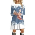 thumbnail image 5 of Summer Dresses for Women 2025, Women Dresses,Women's 2023 Fashion Casual Christmas Party Dress Long Sleeve Round Neck Snowflake Print Holiday Elegant Comfortable Stylish, 5 of 6