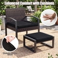 thumbnail image 4 of Gymax Furniture Set Patio Rattan Conversation Set for BalconyPorch Backyard Outdoor Black, 4 of 8