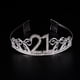 thumbnail image 4 of Tiara de cristal con diamantes de imitación para cumpleaños, corona de reina, diadema para graduación, peinetas para el cabello, broche para recuerdo de fiesta de cumpleaños número 21, 4 of 5