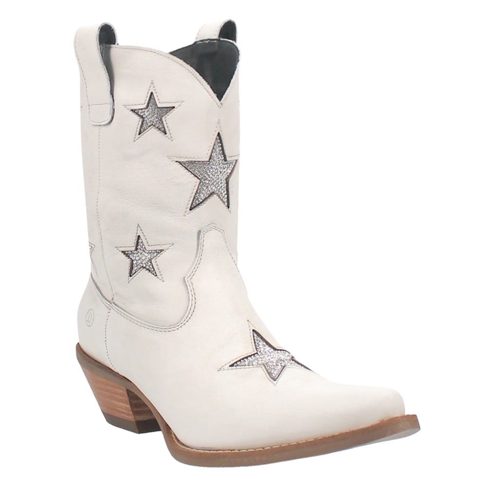 Dingo Womens Star Struck Tooled Inlay Snip Toe Cowboy Ankle Boots